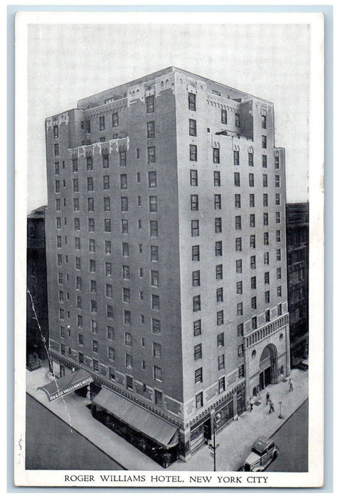 c1950's Roger Williams Hotel Aerial View Restaurant New York City NY Postcard