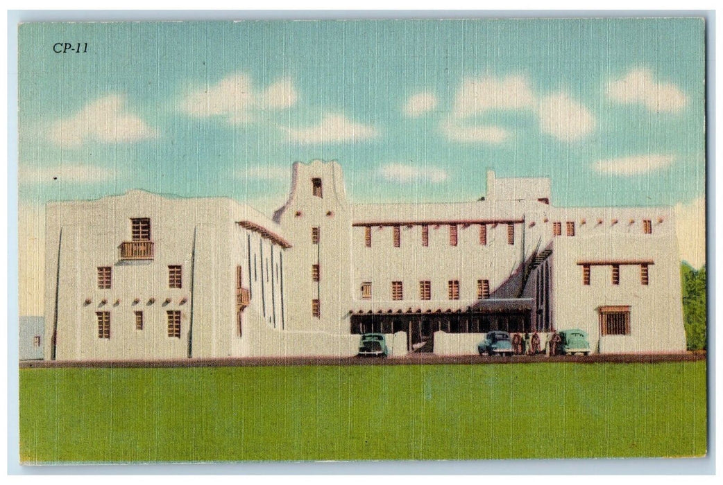 c1950 Dona Ana County Court House Classic Cars Las Cruses New Mexico NM Postcard