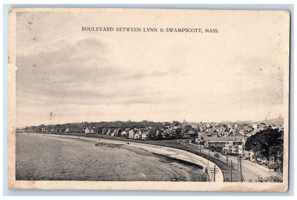 c1920's Boulevard Between Lynn & Swampscott Massachusetts MA Postcard