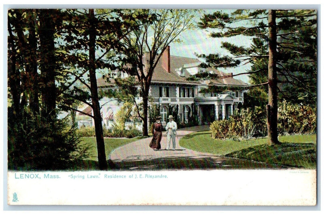 c1905  Spring Lawn Residence Alexandre Lenox Massachusetts MA Tuck Sons Postcard