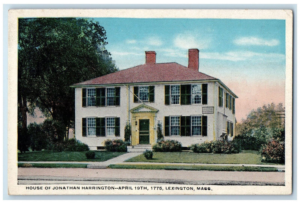 c1920's House of Jonathan Harrington Lexington Massachusetts MA Postcard