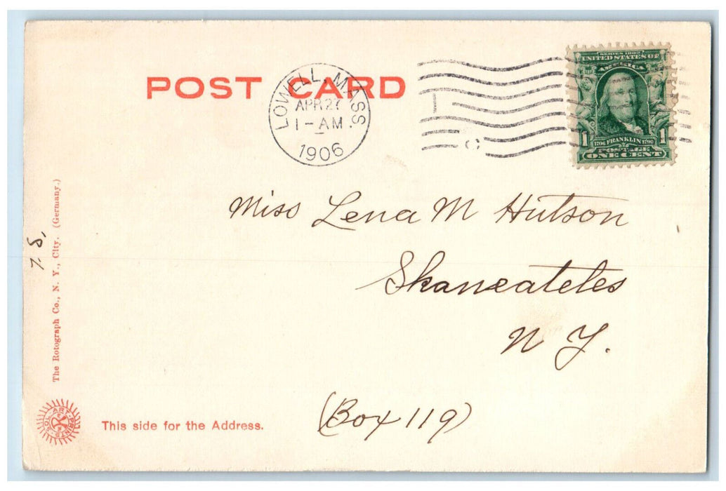 1906 Pawtucket Falls Merrimack River Lowell Massachusetts MA Antique Postcard