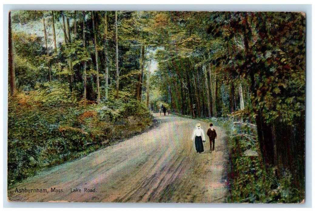 c1910 Lake Road Street Road Ashburnham Massachusetts MA Vintage Antique Postcard