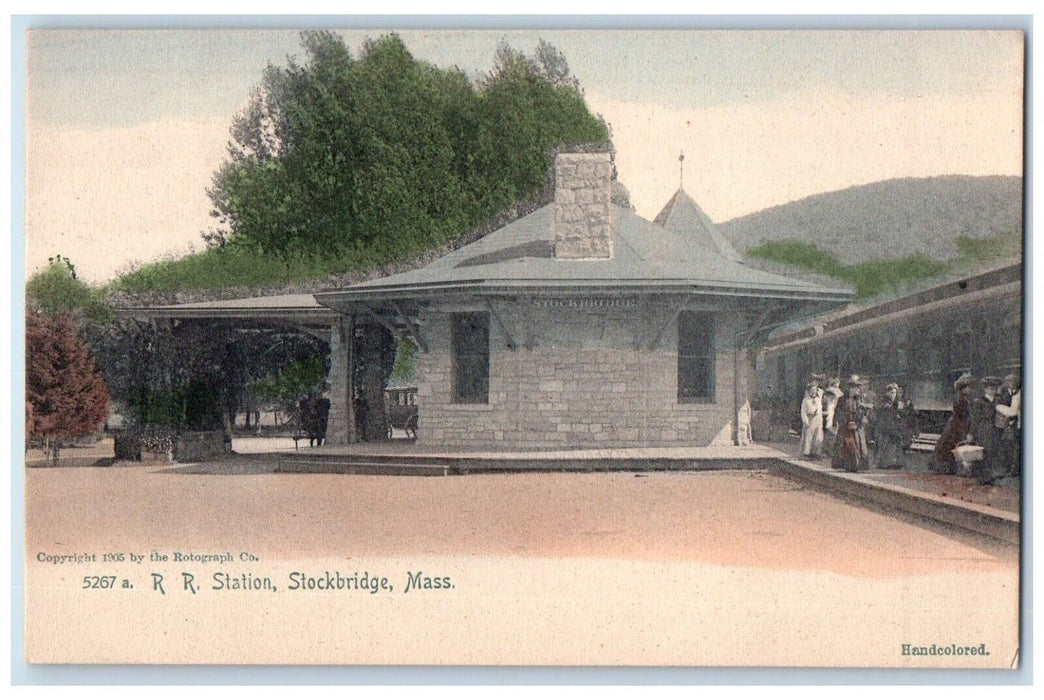 c1905 Railroad Station Exterior Building Stockbridge Massachusetts MA Postcard