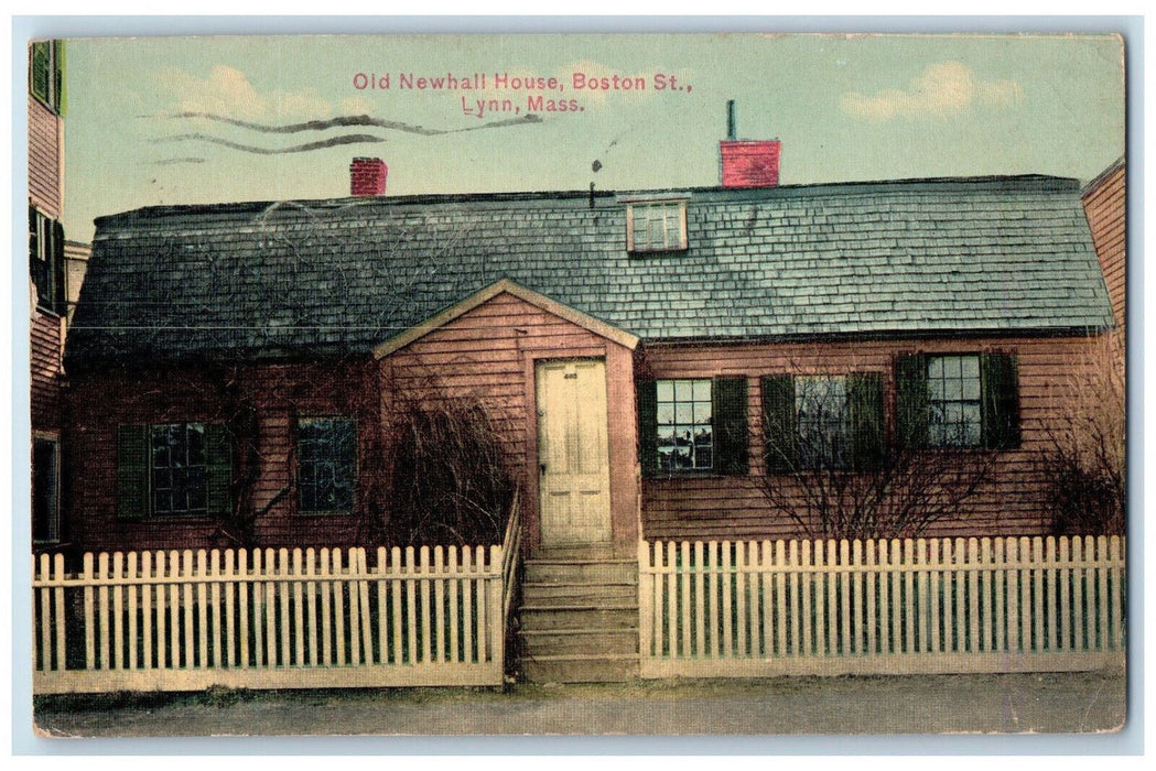 1915 Old Newhall House Boston Street Lynn Massachusetts MA Posted Postcard