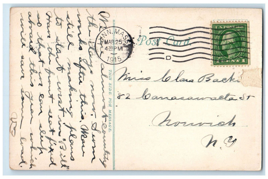 1915 Old Newhall House Boston Street Lynn Massachusetts MA Posted Postcard