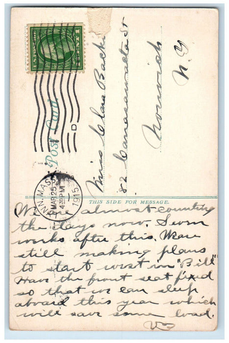 1915 Old Newhall House Boston Street Lynn Massachusetts MA Posted Postcard