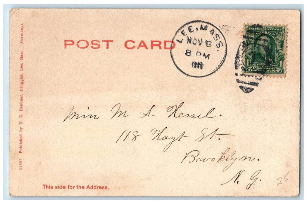 1906 Laurel Lake Mountain Field Trees Lee Massachusetts Vintage Antique Postcard