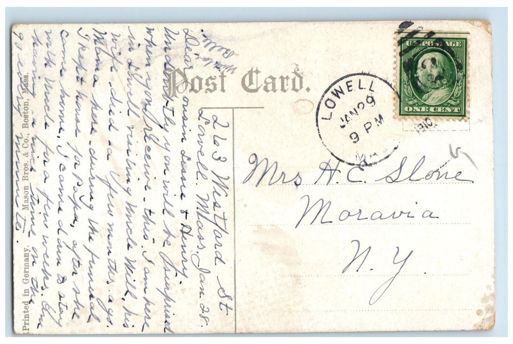 1910 City Hall Building Lowell Massachusetts MA Antique Posted Postcard