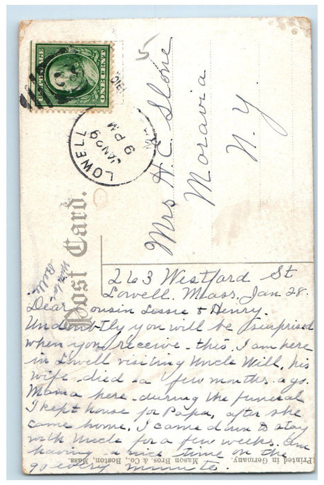 1910 City Hall Building Lowell Massachusetts MA Antique Posted Postcard