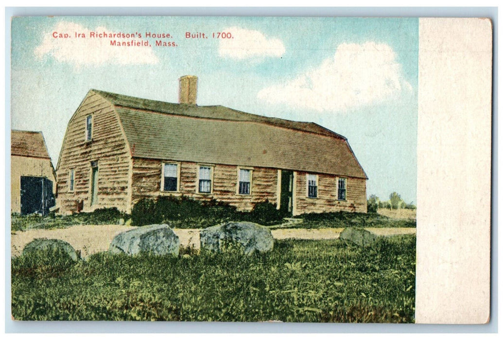 c1910 Cap. Ira Richardson's House Mansfield Massachusetts MA Unposted Postcard