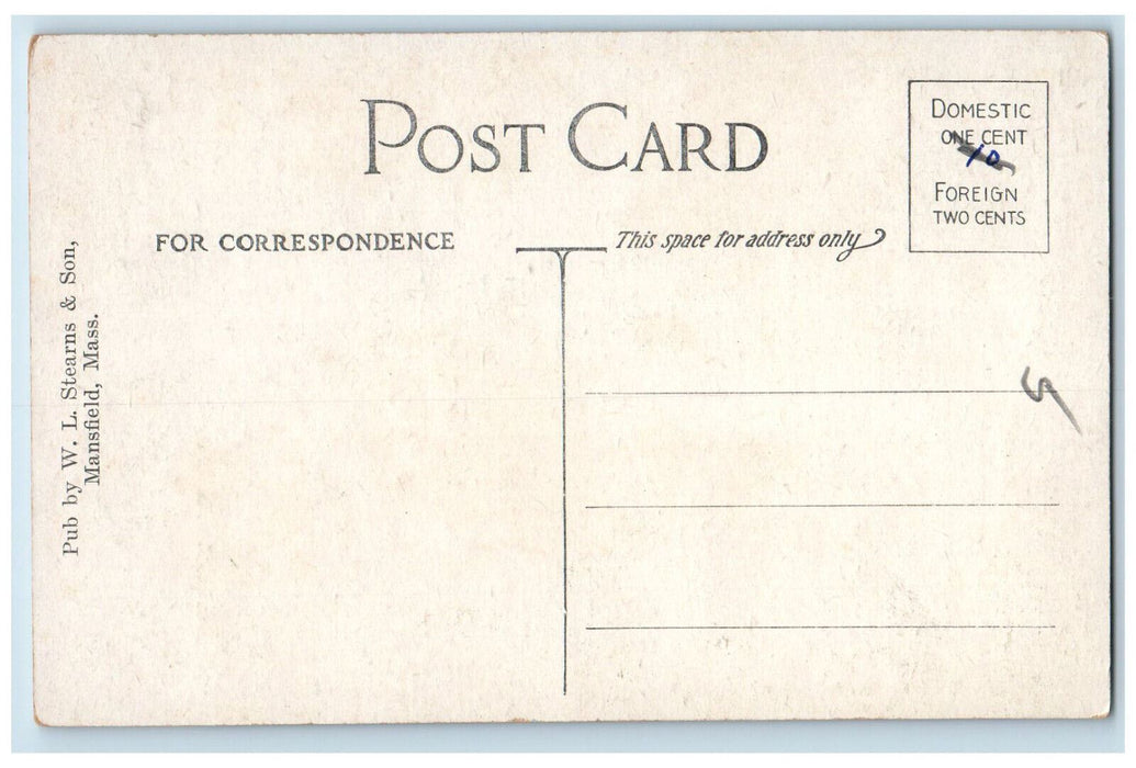 c1910 Cap. Ira Richardson's House Mansfield Massachusetts MA Unposted Postcard
