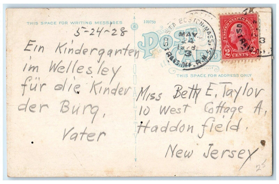 1928 Annie L. Page Memorial Exterior Building Wellesley Massachusetts Postcard