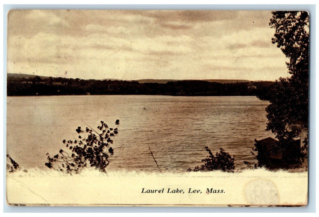 1909 Laurel Lake River Water Trees Lee Massachusetts MA Vintage Antique Postcard