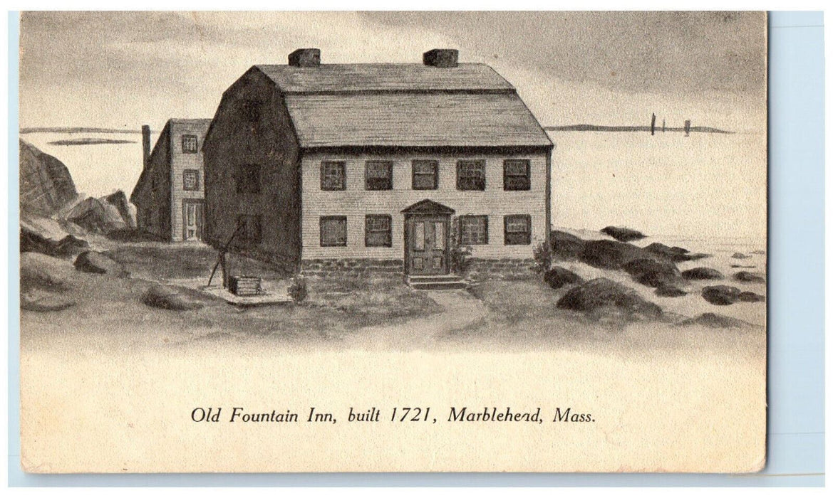 1908 Old Fountain Inn Marblehead Massachusetts MA Unposted Antique Postcard