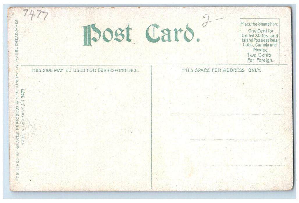 c1910 Old Town Hall Marblehead Massachusetts MA Unposted Antique Postcard