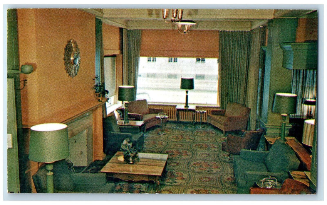 c1940s Hotel Martin Lobby Scene Rochester Minnesota MN Unposted Vintage Postcard