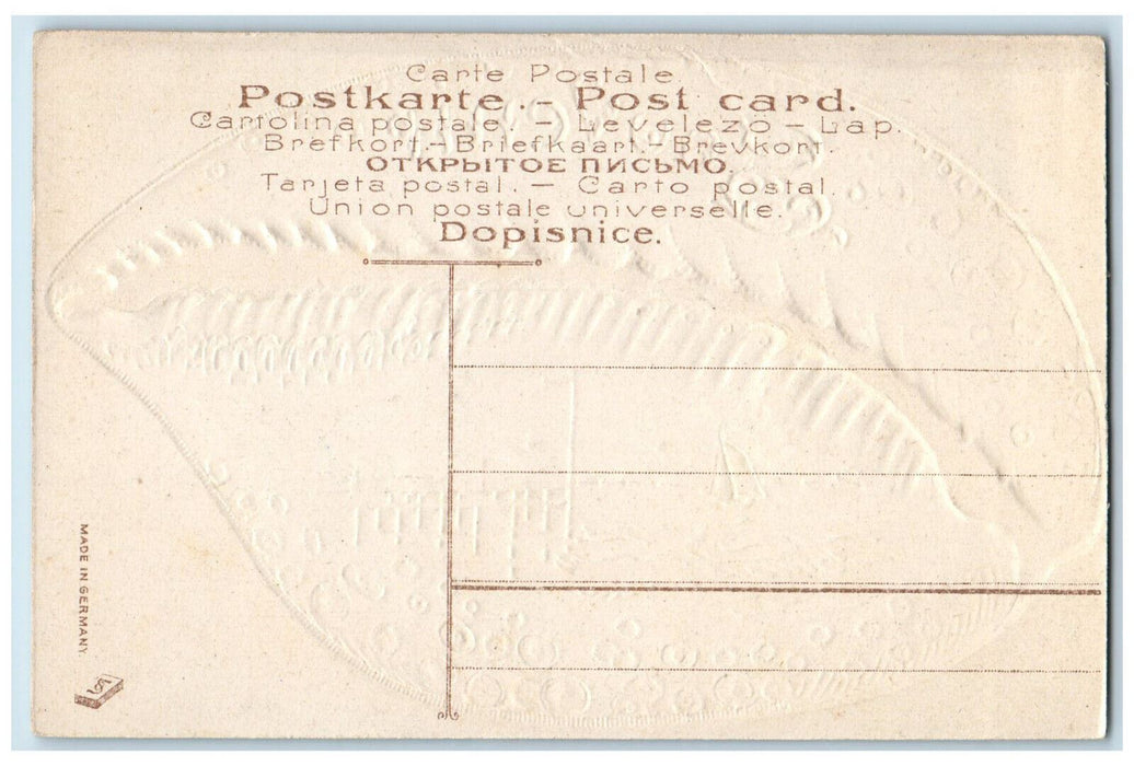 c1910 Big Shell Boat Landing Souvenir from Morris NY Embossed Postcard