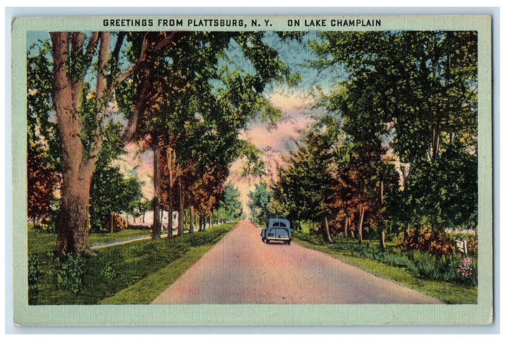 c1940's On Lake Champlain Greetings from Plattsburg New York NY Postcard