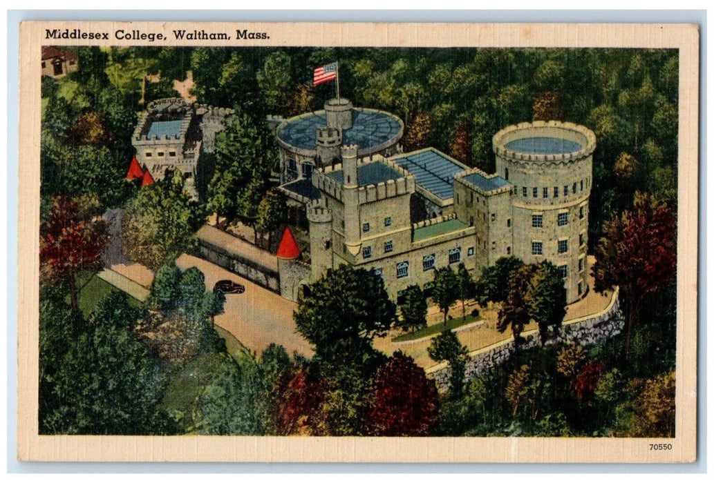 c1930's Middlesex College Waltham Massachusetts MA Unposted Vintage Postcard