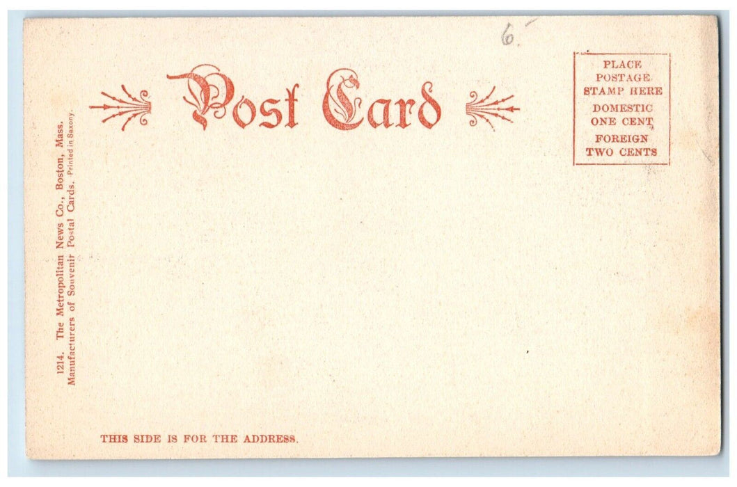 c1905 Central Square And Common Trolley Waltham Massachusetts MA Postcard