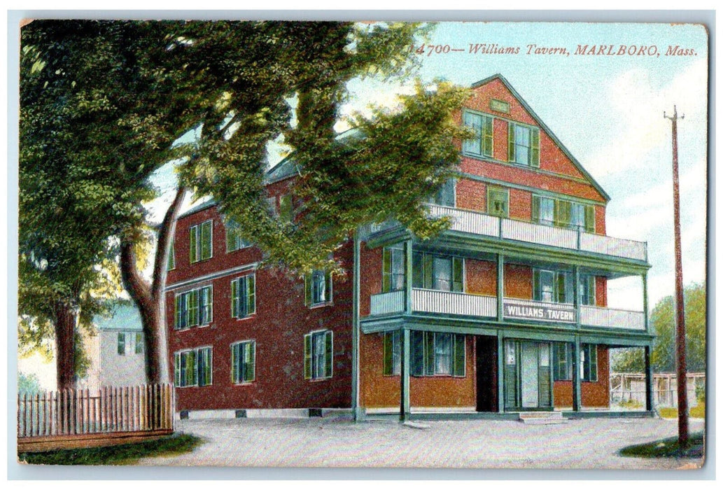 c1910 William Tavern, Marlboro Massachusetts MA Unposted Antique Postcard