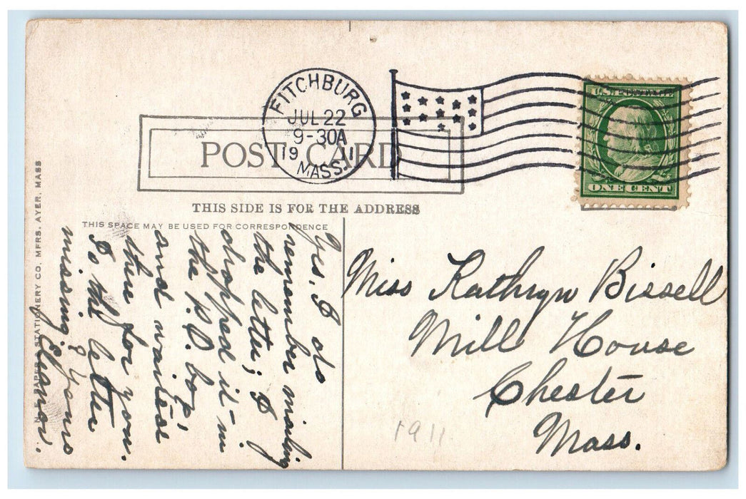 1911 Holy Trinity Church, Marlboro Massachusetts MA Posted Antique Postcard