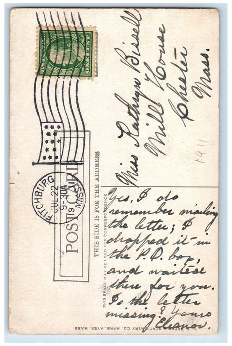 1911 Holy Trinity Church, Marlboro Massachusetts MA Posted Antique Postcard