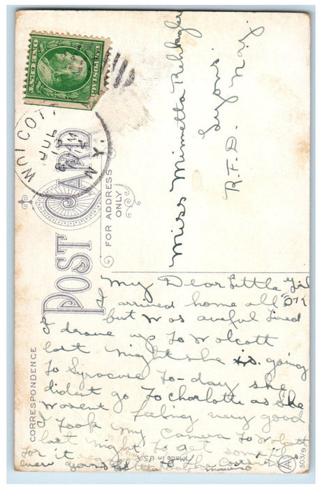 1912 Couple Came Near Putting My Foot in It Lummisville NY Wolcott NY Postcard