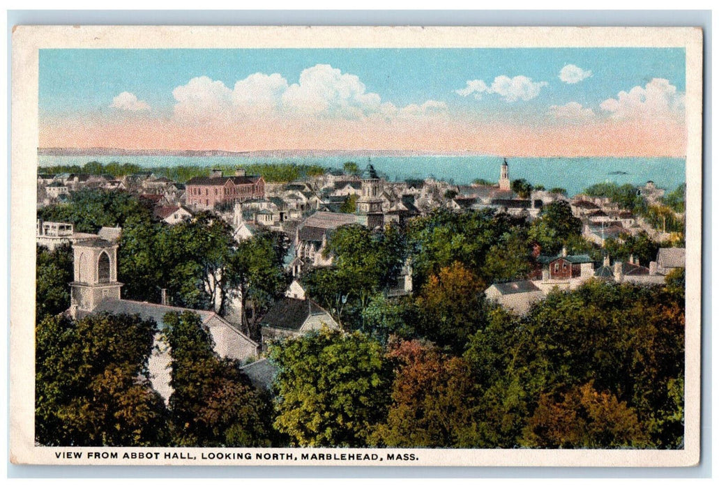 c1930's View from Abbot Hall Marblehead Massachusetts MA Unposted Postcard