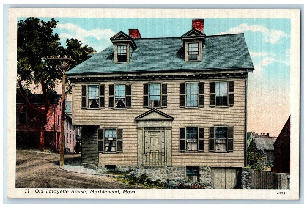 c1920's Old Lafayette House Marblehead Massachusetts MA Unposted Postcard