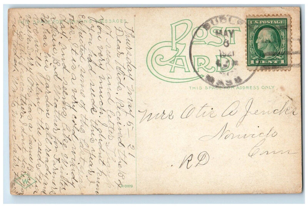 1921 Post Office Building Street View Webster Massachusetts MA Vintage Postcard