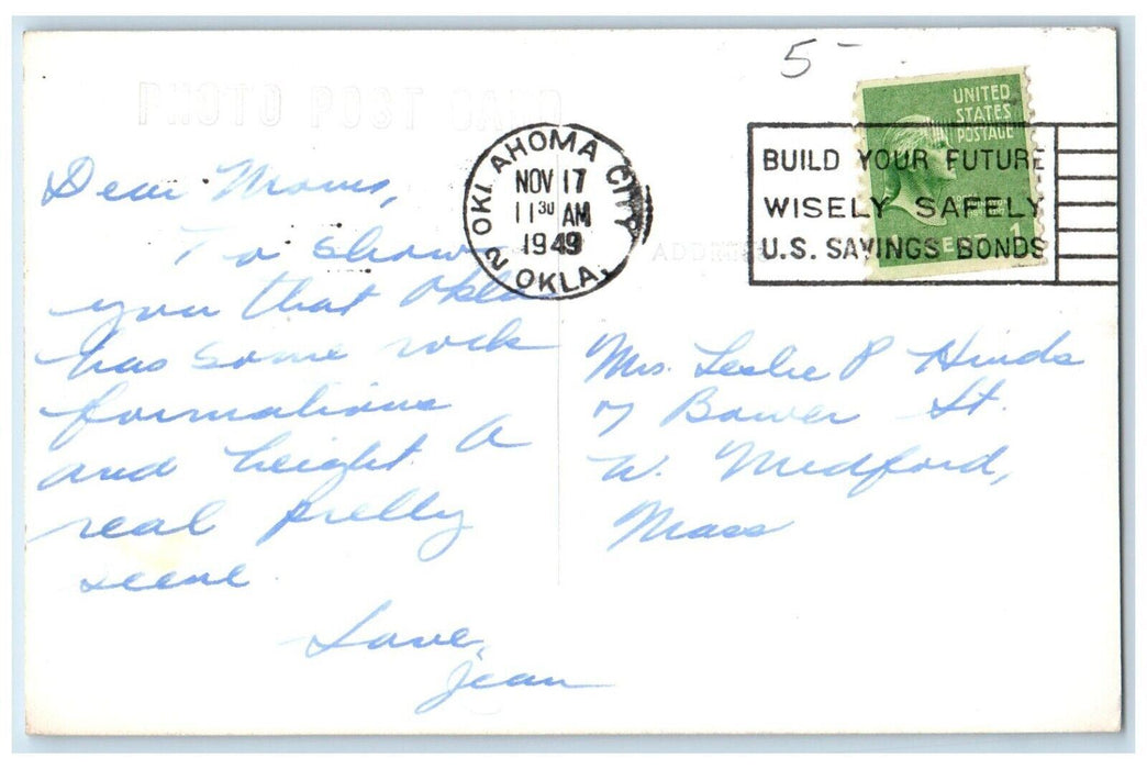 1949 Turner Fall 72 Feet High Waterfalls Davis Oklahoma OK RPPC Photo Postcard