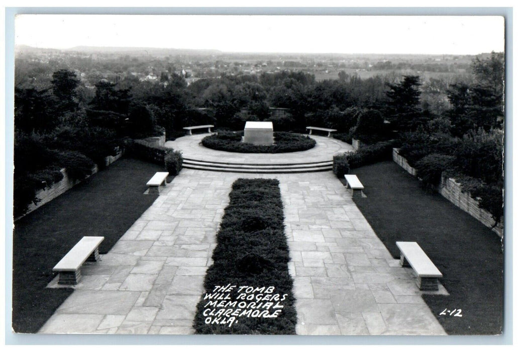 c1940's The Tomb Will Rogers Memorial Claremore Oklahoma OK RPPC Photo Postcard