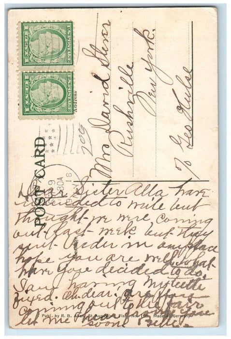1918 Ladies Parlor In Hotel Alcazar St. Augustine Florida FL Postcard