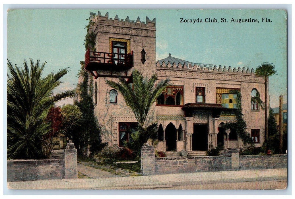 c1910 Zorayda Club St. Augustine Florida FL Antique Unposted Postcard
