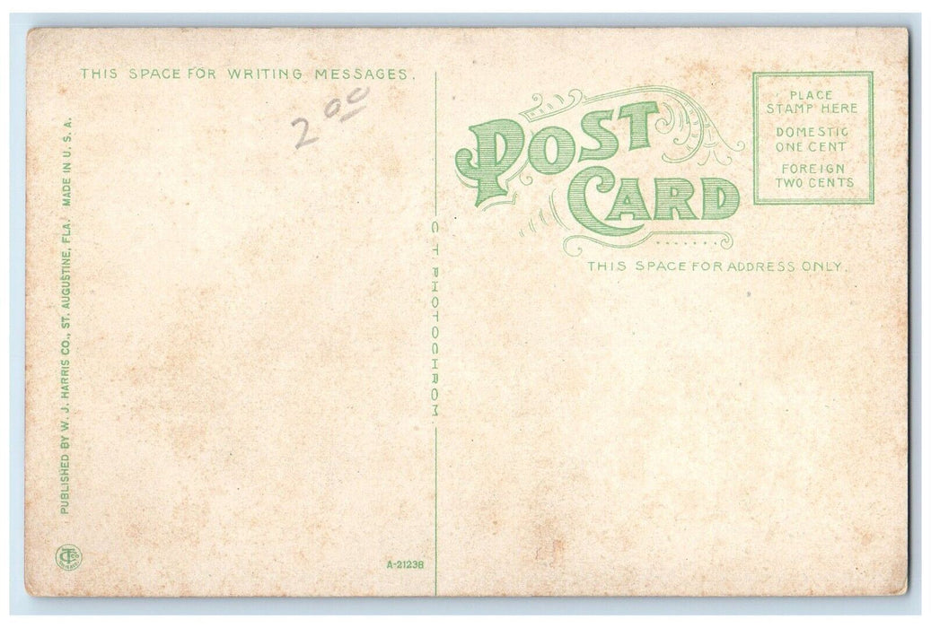c1910 Zorayda Club St. Augustine Florida FL Antique Unposted Postcard