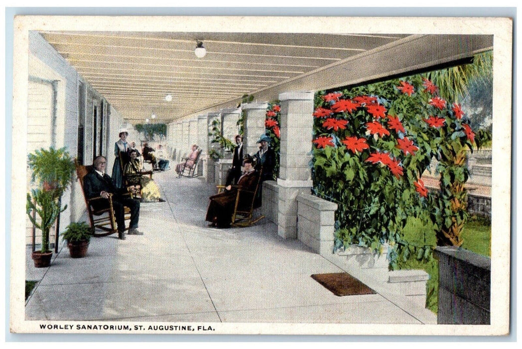 c1920's Sitting Guests Worley Sanatorium St. Petersburg Florida FL Postcard