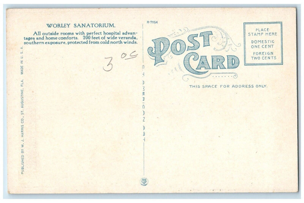 c1920's Sitting Guests Worley Sanatorium St. Petersburg Florida FL Postcard