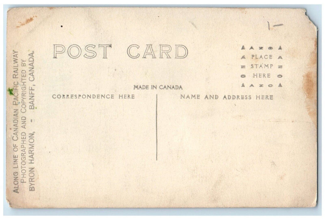 Castle Mountain Banff Line Of Canadian Pacific Railway RPPC Photo Postcard