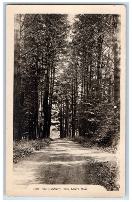 c1910's The Hawthorn Pines Dirt Road Lenox Massachusetts MA RPPC Photo Postcard