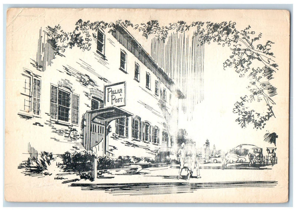 c1950's Pillar and Post Restaurant Niagara on the Lake Ontario Canada Postcard