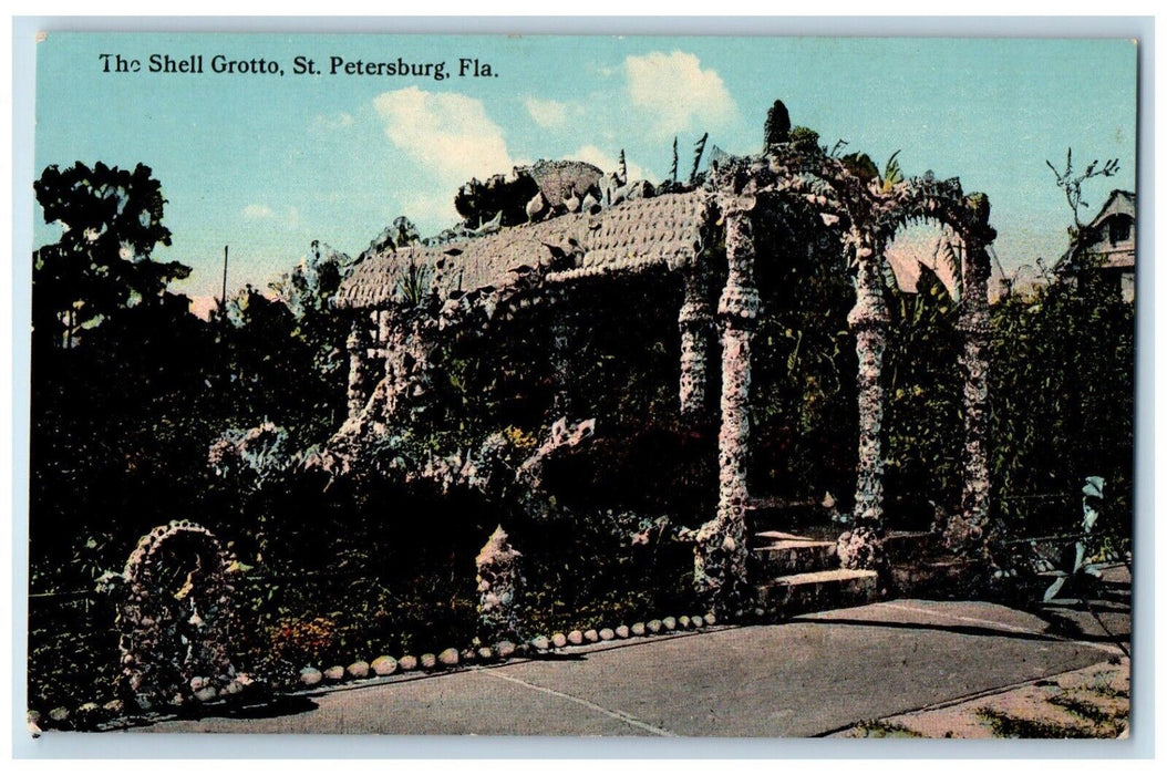 c1910 The Shell Grotto St. Petersburg Florida FL Antique Unposted Postcard