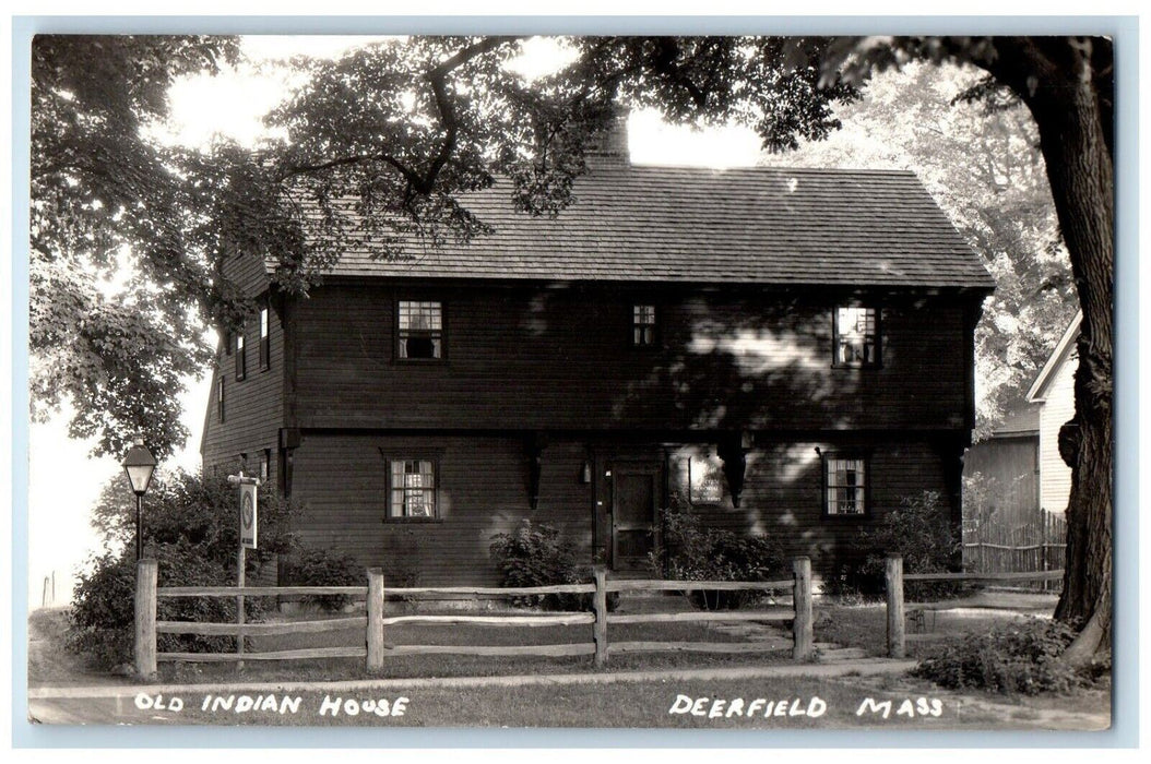 c1930's Old Indian House Deerfield Massachusetts MA Vintage RPPC Photo Postcard