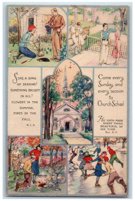 1941 Multiview Church School First Redeemer Church Buffalo New York NY Postcard