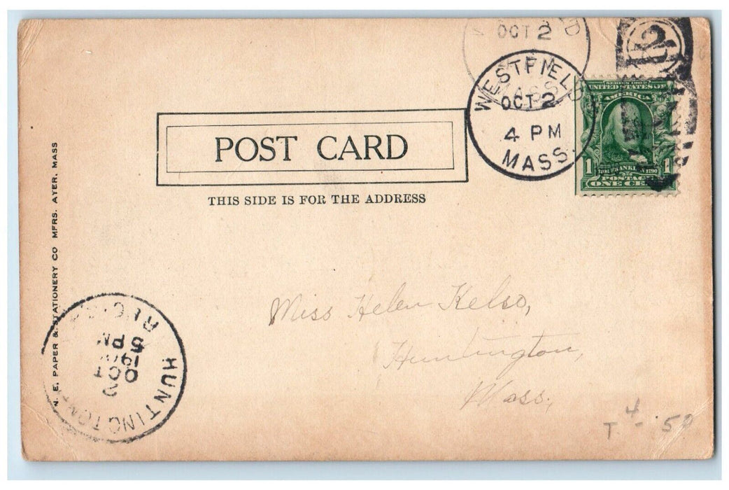 1906 Steamboat Landing Hampton Ponds Westfield Massachusetts MA Vintage Postcard