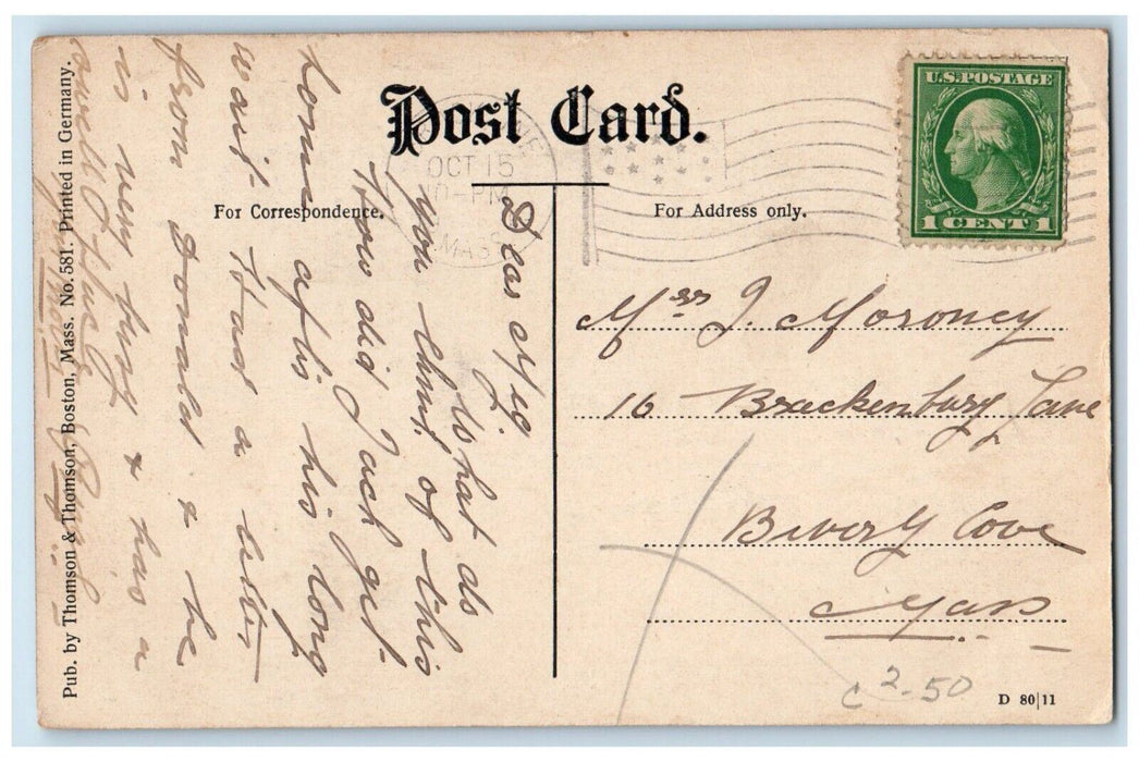 1915 Holm Lea Sargent Residence Exterior Field Brookline Massachusetts Postcard