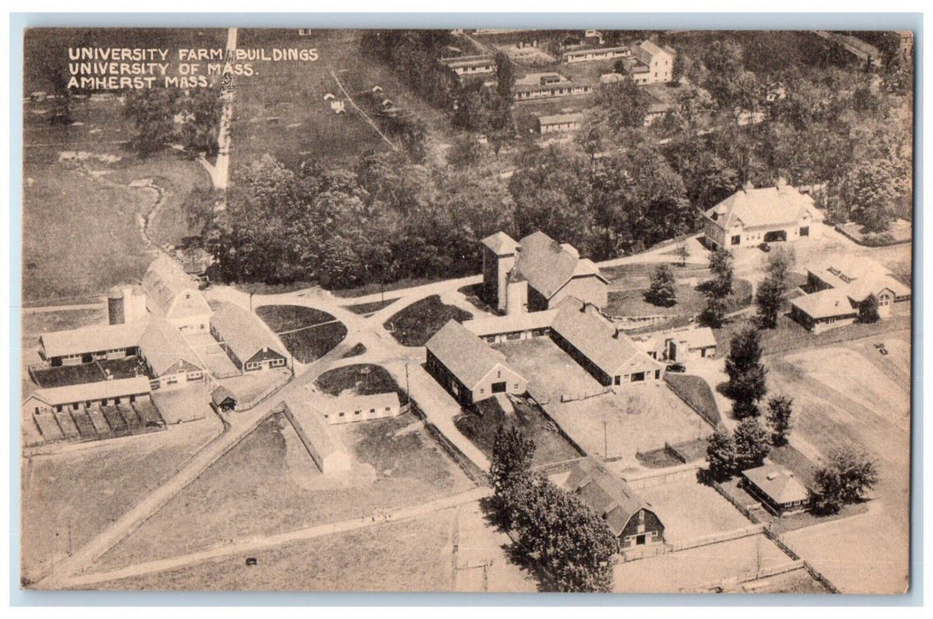 c1940 University Farm Building University Massachusetts Amherst Vintage Postcard