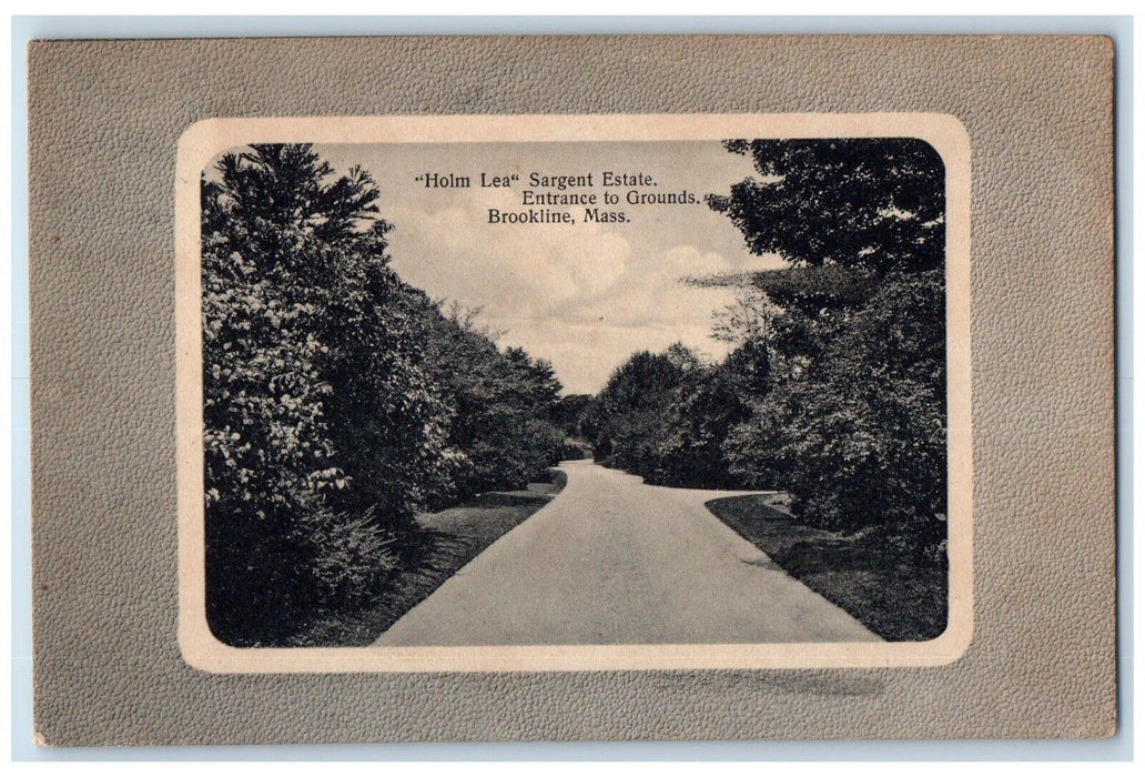 1915 Holm Lea Sargent Estate Entrance Grounds Brookline Massachusetts Postcard