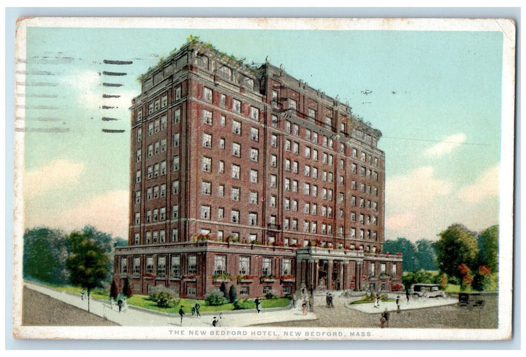 1922 The New Bedford Hotel New Bedford Massachusetts MA Phostint Postcard